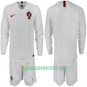 Koszulka Portugalia Dziecięcy Mistrzostwa Świata 2018 Wyjazdowe Stroje Piłkarskie Długi Rękaw